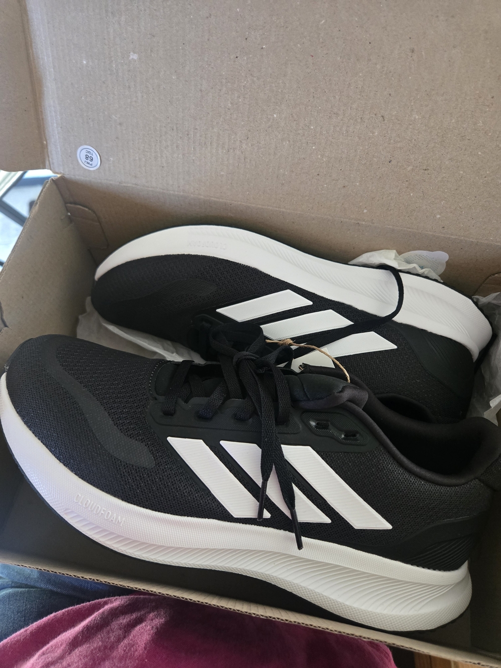adidas Black and White Men's Athletic Running Shoes